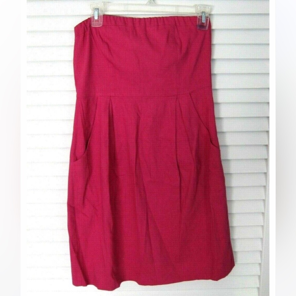 Y2K Vintage Theory Pink Linen Tube Dress w/ Pockets sz 4